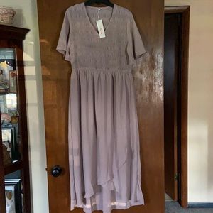 Brand new lavender dress with faux wrap front